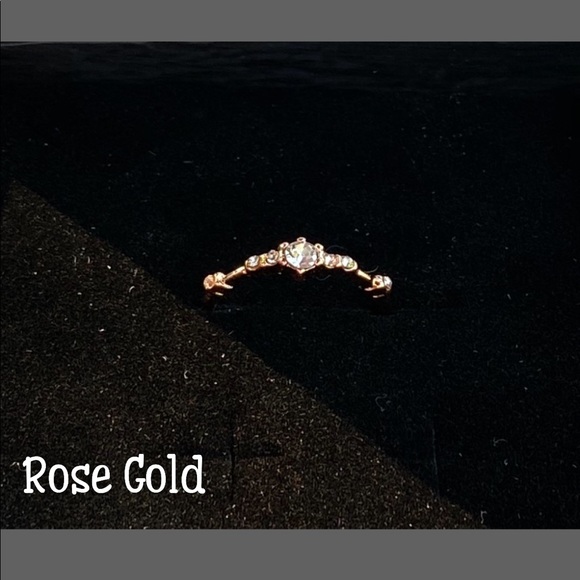 Jewelry - NEW ROSE GOLD PLATED RING WITH SIMULATED DIAMONDS